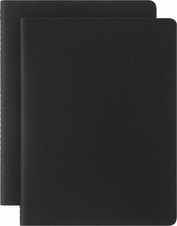 Smart Cahier XL ブラック 2個セット、無地 - 正面