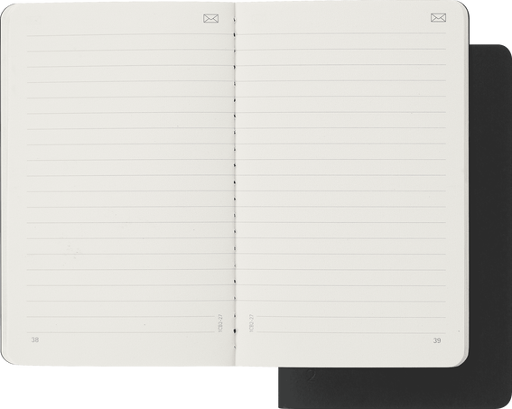 Smart Cahier ポケット ブラック 2個セット、罫線, ブラック - 横