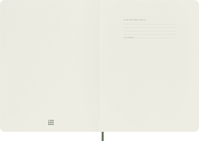 Classic Notebook Soft Cover, Myrtle Green - Side view