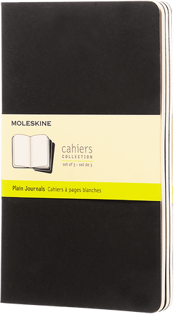 Cahier Journals Set of 3, Black - Front view