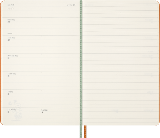 Peanuts Planner 2026 Weekly, hard cover, 12-Month, Large - Side view