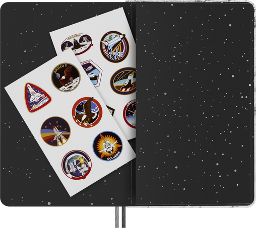 NASA-inspired Limited Edition Notebook Large, ruled, soft touch hard cover with gift box - Side view