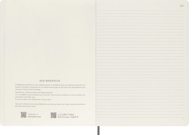 Smart notebook XL Soft cover, ruled, ブラック - 横