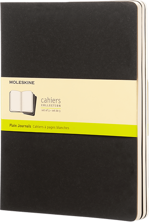 Cahier Journals Set of 3, Black - Front view