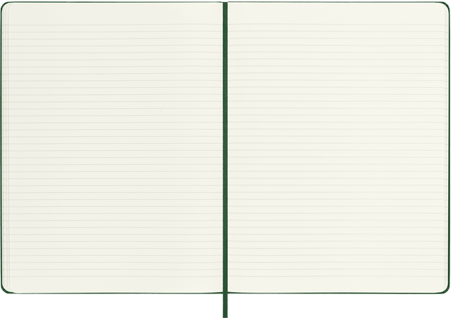 Classic Notebook Hard Cover, Myrtle Green - Side view