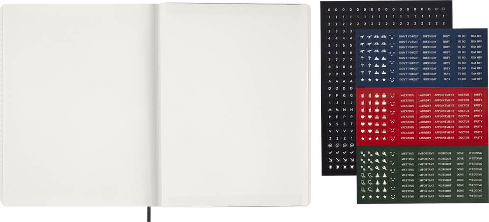2026 Essential Diary 15-Month, weekly vertical, XXL, soft cover, Black - Side view