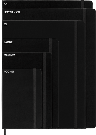 Classic Notebook Expanded Hard Cover, Black - Back view