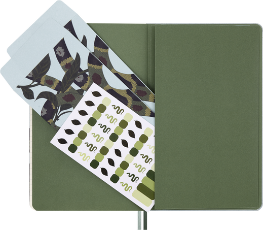 SNAKE LEAVES-LARGE RULED NOTEBOOK NO BOX