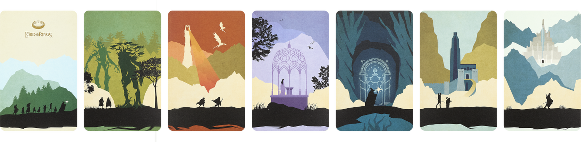 LE LOTR POSTCARD SET