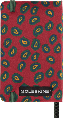 Silk Notebook XS, plain, hard cover, with gift box, Bordeaux - Back view