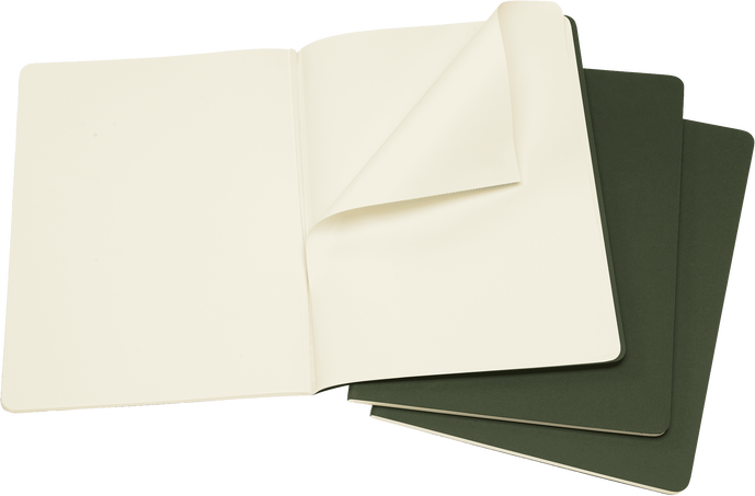 Cahier Journals Set of 3, Myrtle Green - Back view