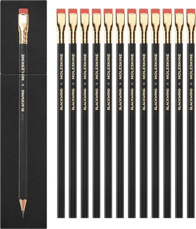 ブラックウイング×モレスキン ハード芯鉛筆12本セット - 横