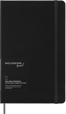 Smart notebook Large Hard cover, plain, Black - Front view
