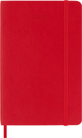Classic Planner 2024 Pocket Daily, soft cover, 12 months, レッドスカーレット - Front view