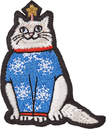Stick-on Patch by Karen Mabon Stick to joy, Cat - Front view