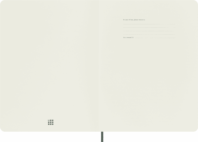 Precious & Ethical Notebook Vegan Soft Cover, Python-effect, Ruled, Green - Side view