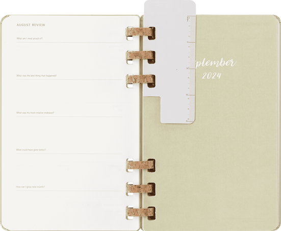 Student Life Planner 2024/2025 12-Month, Spiral, Kiwi - Side view