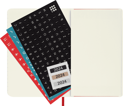 Classic Planner 2024 Pocket Weekly, soft cover, 12 months, Scarlet Red - Side view