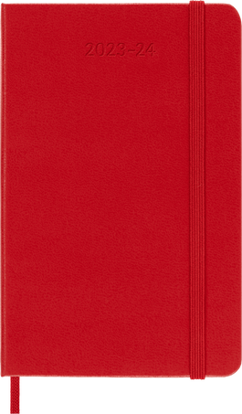 Classic Planner 2023/2024 Pocket Weekly, hard cover, 18 months, Scarlet Red - Front view