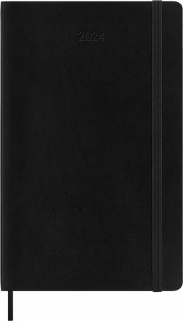Classic Planner 2024 Large Weekly, soft cover, 12 months, Black - Front view