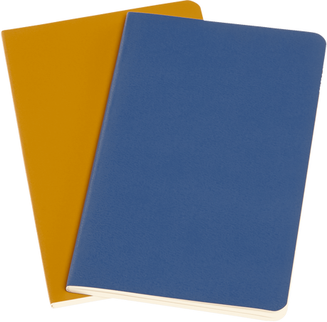 Volant Journals Set of 2, Forget-Me-Not Blue and Amber Yellow - Front view