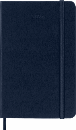Classic Planner 2024 Pocket Daily, hard cover, 12 months, サファイアブルー - Front view