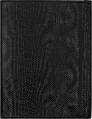 Precious & Ethical Notebook Vegan Soft Cover, Python-effect, Ruled, Black - Side view