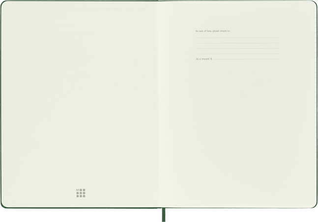 Classic Notebook Hard Cover, Myrtle Green - Side view