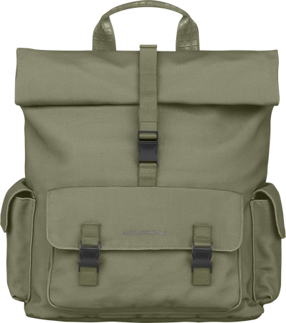 Legendary Travel Backpack Rolltop, Military Green, Green - Front view