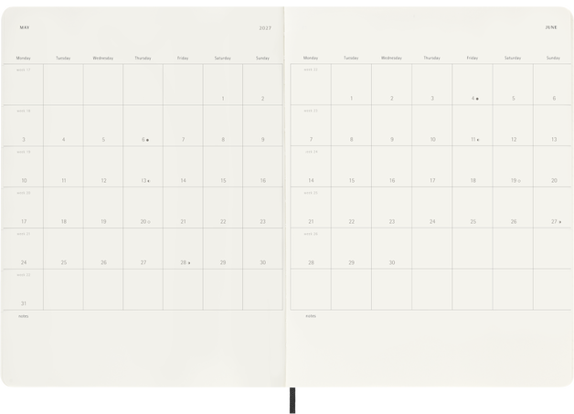 18M WKLY NTBK XL BLK SOFT