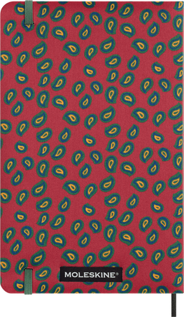 Silk Notebook Large, ruled, hard cover, with gift box, Bordeaux - Back view