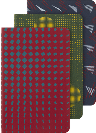 CAHIER JNLS PK RUL PATTERN GRN-BLUE-RED
