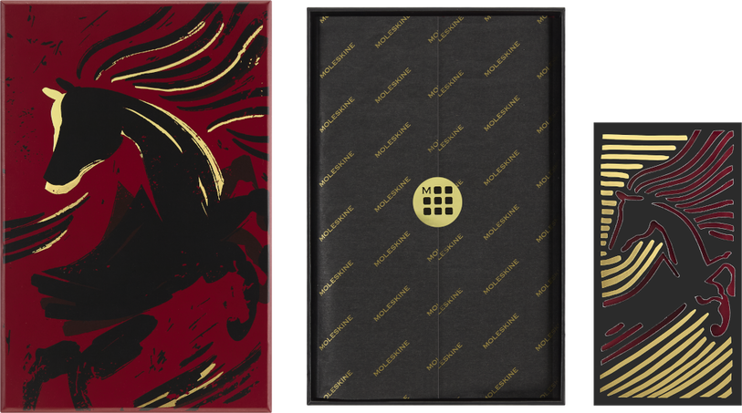 HORSE-LARGE RULED NOTEBOOK + BOX_WOODCUT