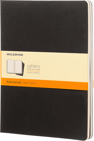 Cahier Journals Set of 3, Black - Front view