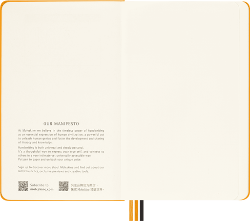 Moleskine x K-Way Notebook Large, plain, Orange - Side view