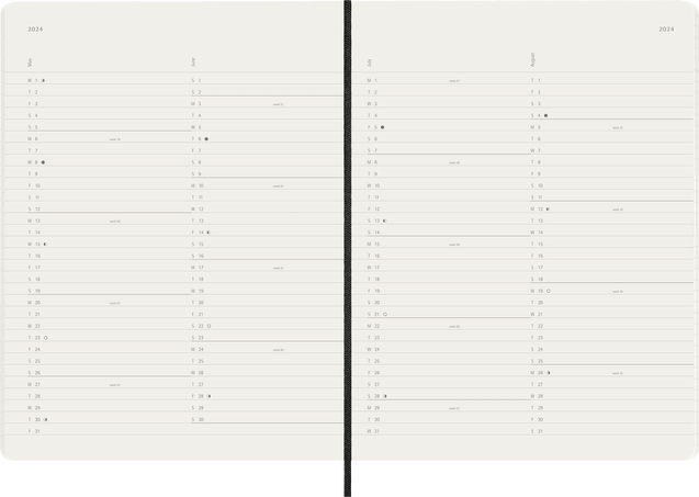 Classic Planner 2024 Monthly, soft cover, 12 months, ブラック - 横