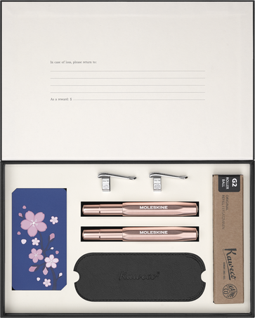 Sakura Luxury Collector's Box Two Sakura Notebooks and two Kaweco pens - Front view