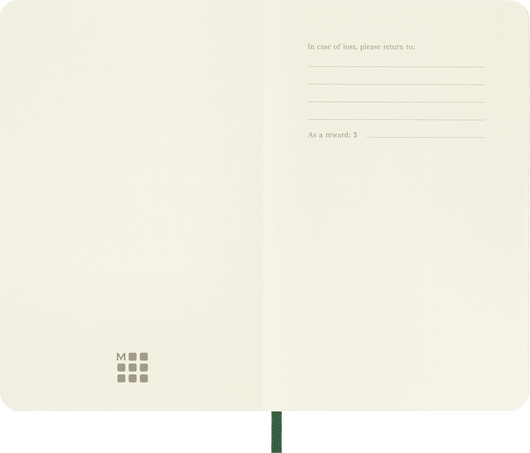 Classic Notebook Soft Cover, Myrtle Green - Side view