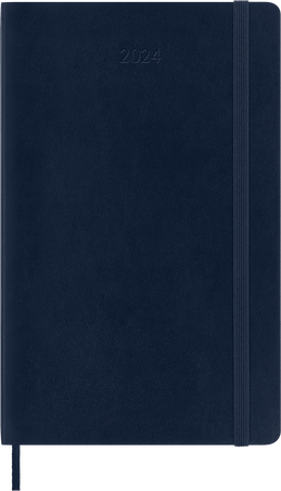 Classic Planner 2024 Large Daily, soft cover, 12 months, サファイアブルー - Front view