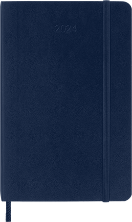 Classic Planner 2024 Pocket Daily, soft cover, 12 months, サファイアブルー - Front view