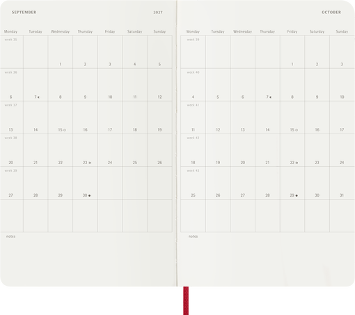 18M WKLY NTBK LG S.RED SOFT