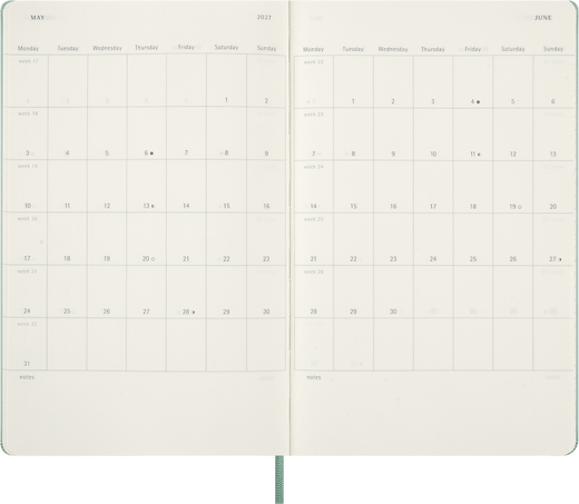 18M WKLY NTBK LG HARD SAGE GREEN +TEXT