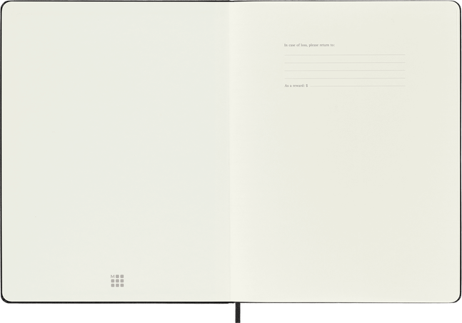 Classic Notebook Hard Cover, Black - Side view