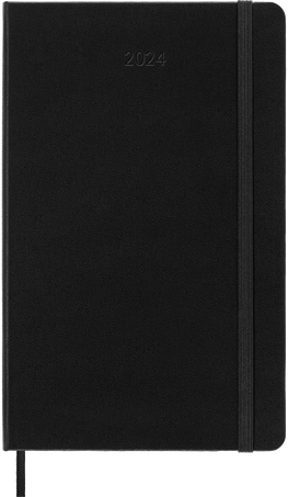PRO Planner 2024 Large Weekly, hard cover, 12 months, Black - Front view