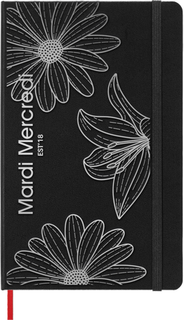 Mardi Mercredi 限定版ダイアリー 日付なし、ラージ、ブラック - 正面
