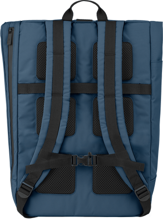 Rolltop Backpack Metro Collection, Sapphire Blue - Back view