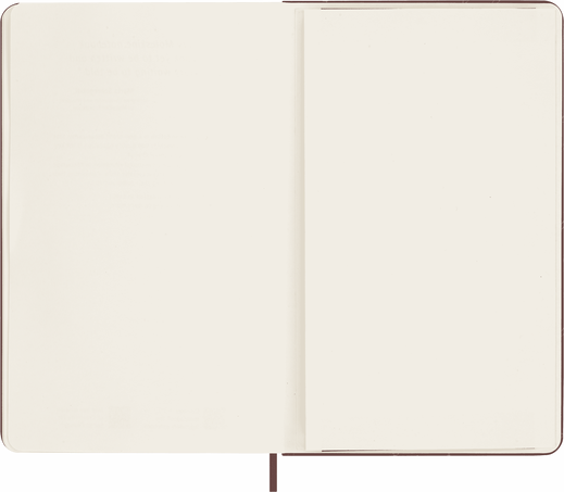 Silk Notebook Large, ruled, hard cover, with gift box, Bordeaux - Side view