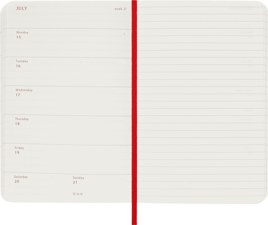 Classic Planner 2024 Pocket Weekly, soft cover, 12 months, Scarlet Red - Side view