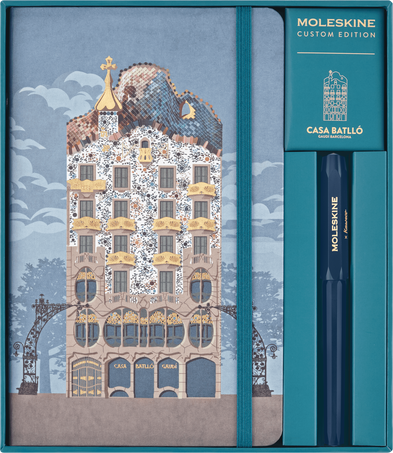 カサ・バトリョ  コレクターズボックス ノートブック（ハードカバー、ラージ、罫線）Kaweco ボールペン - 横