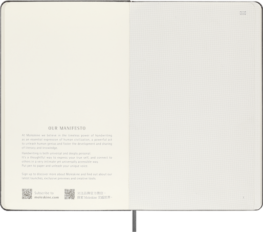 Smart notebook Large Hard cover, plain, Black - Side view